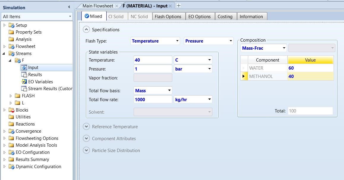 Aspen Plus入门教程（1）-一个简单闪蒸例子的实际模拟
