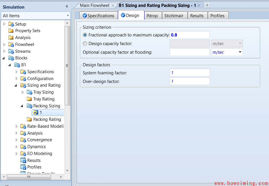 3:液泛参数.png Aspen Plus入门教程(6)-精馏塔塔径
