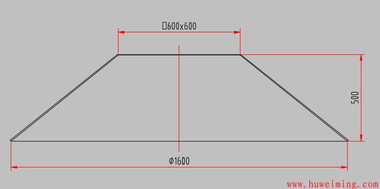 天圆地方下料尺寸-通过solidworks