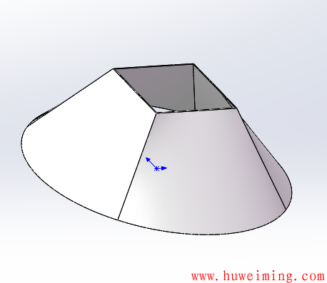 特征建模得到的图形.png 天圆地方下料尺寸-通过solidworks